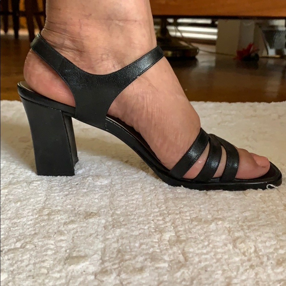 Vito Artioli Italian black leather sandal size 8